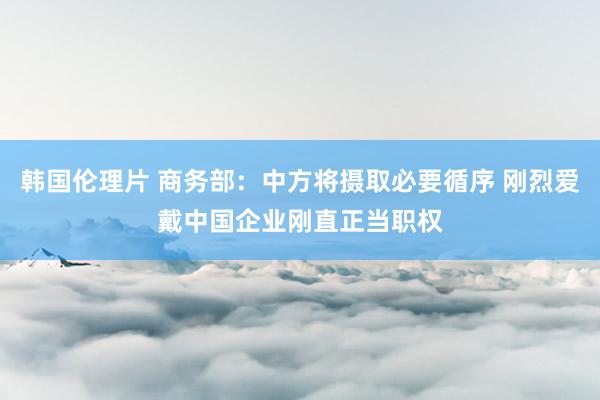 韩国伦理片 商务部：中方将摄取必要循序 刚烈爱戴中国企业刚直正当职权