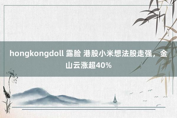 hongkongdoll 露脸 港股小米想法股走强，金山云涨超40%