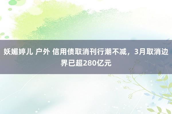 妖媚婷儿 户外 信用债取消刊行潮不减，3月取消边界已超280亿元